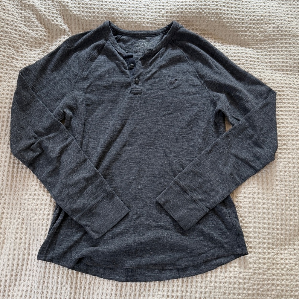 American Eagle Outfitters Dark Gray Thermal Top